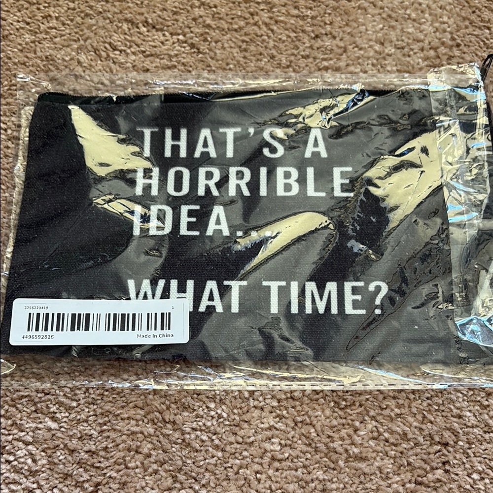 Humorous Black Pouch with White Text - Picture 3 of 3
